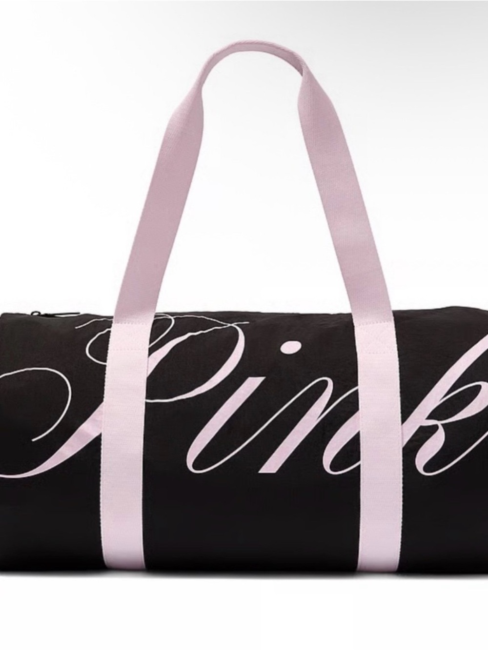 Victoria’s Secret PINK Black Baby Pink Logo Weekender Duffle Bag Tote NEW!! - Picture 3 of 3